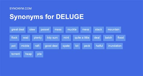 deluge def|synonyms for deluge.